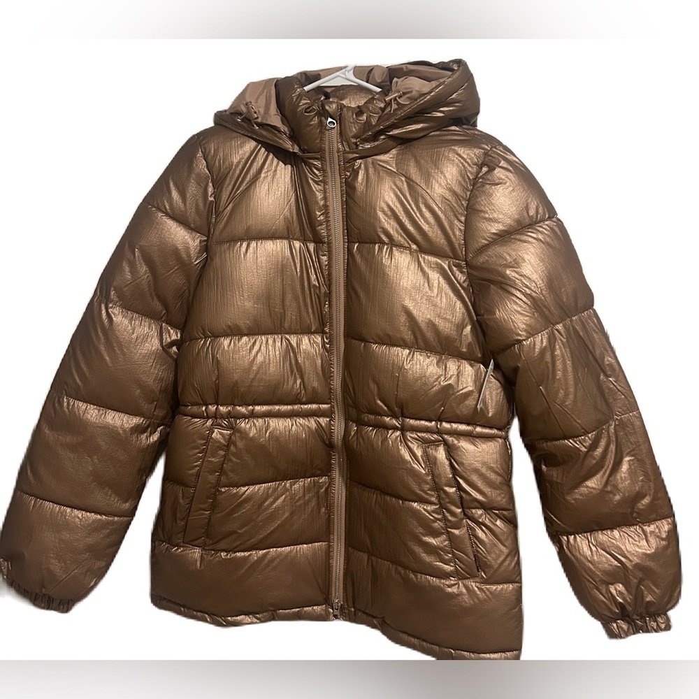 NWT Amazon Women’s Metallic Brown Heavyweight Puffer Coat Size XS New
